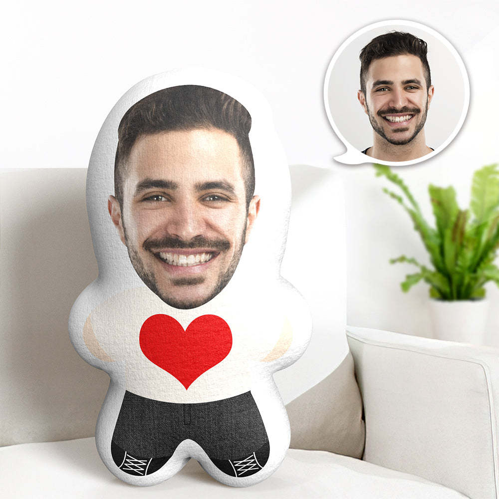 Custom Face Pillow Heart Minime Throw Pillow Personalized Photo Minime Pillow Gift for Lover -