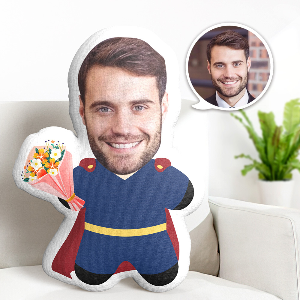 Custom Minime Photo Throw Pillow Personalized Face Pillow Flowers to Superman Pillow Gifts Valentine's Day Gifts -