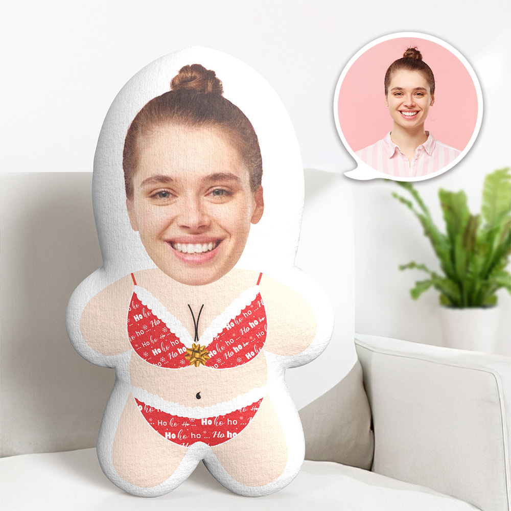 Custom Face Body Pillow Christmas Bikini Face Pillow Personalized Minime Pillow - 