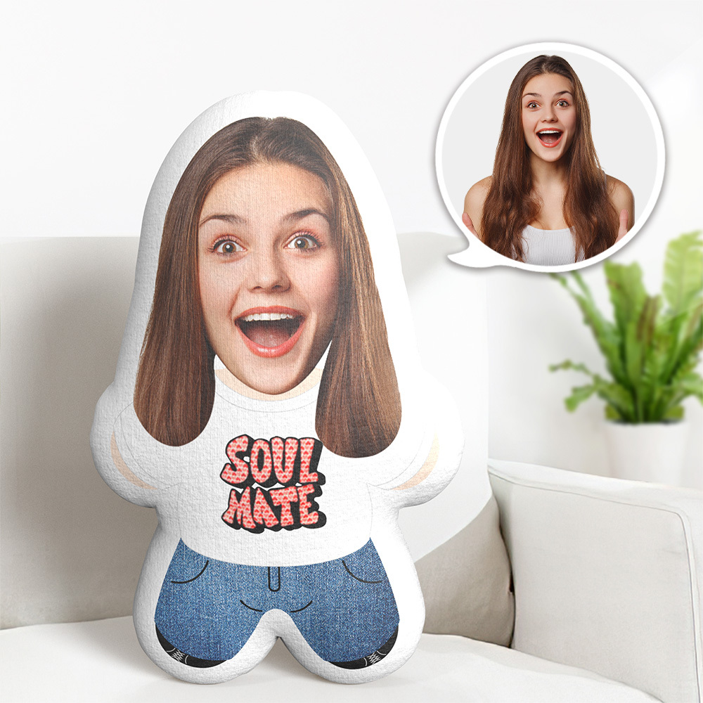 Custom Face Pillow Soulmate Face Pillow Valentine's Day Gift for Couples -
