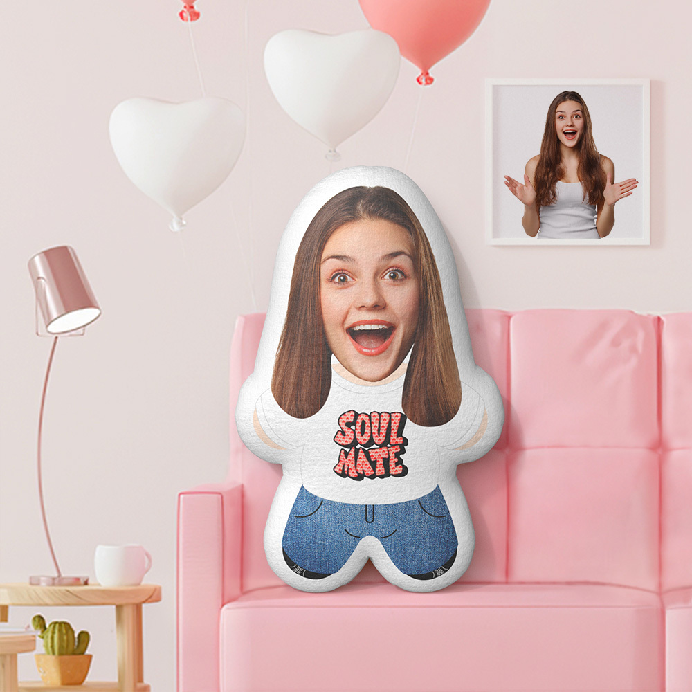 Custom Face Pillow Soulmate Face Pillow Valentine's Day Gift for Couples -