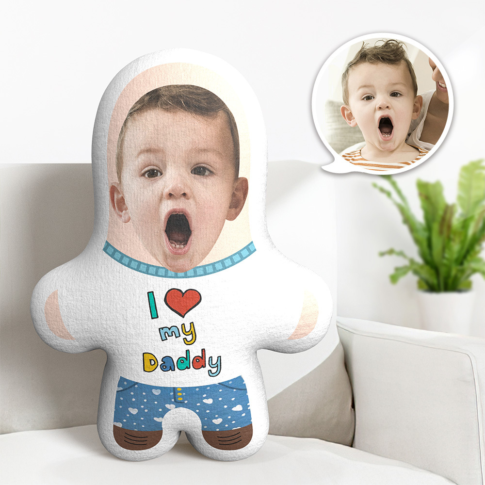 Custom Minime Pillow I Love My Daddy Face Pillow Father's Day Gifts - 