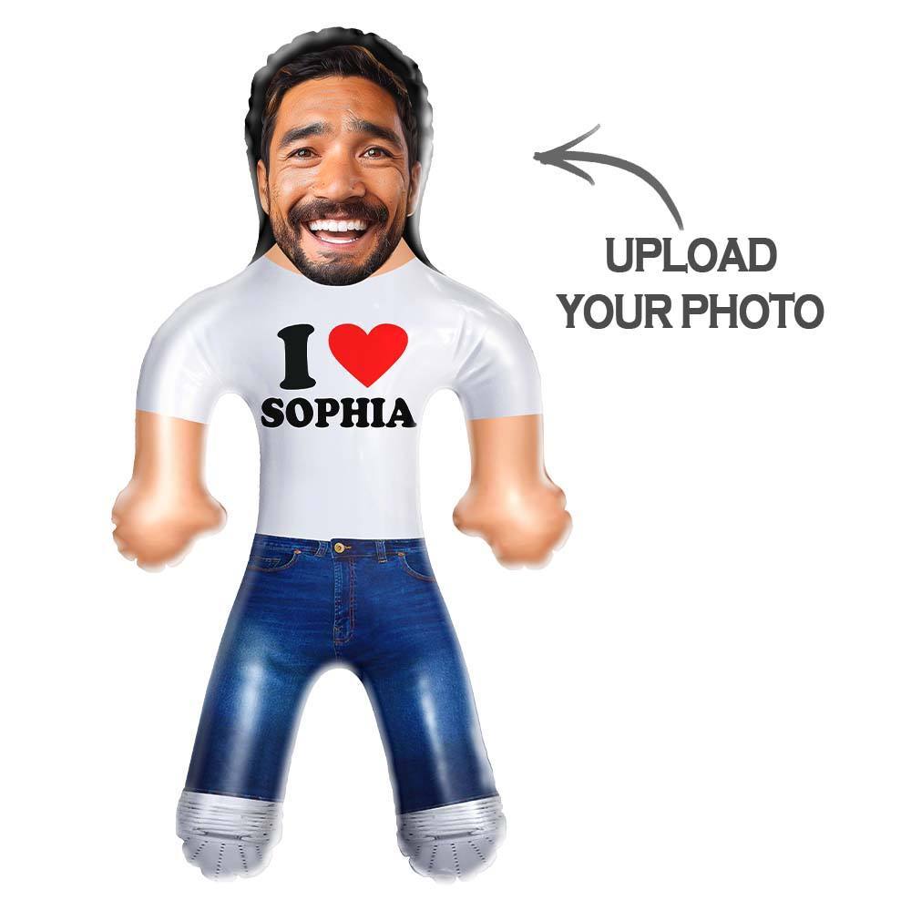 Personalized I Heart You Blow Up Dolls Custom Funny Inflatable Doll Gift for Her -