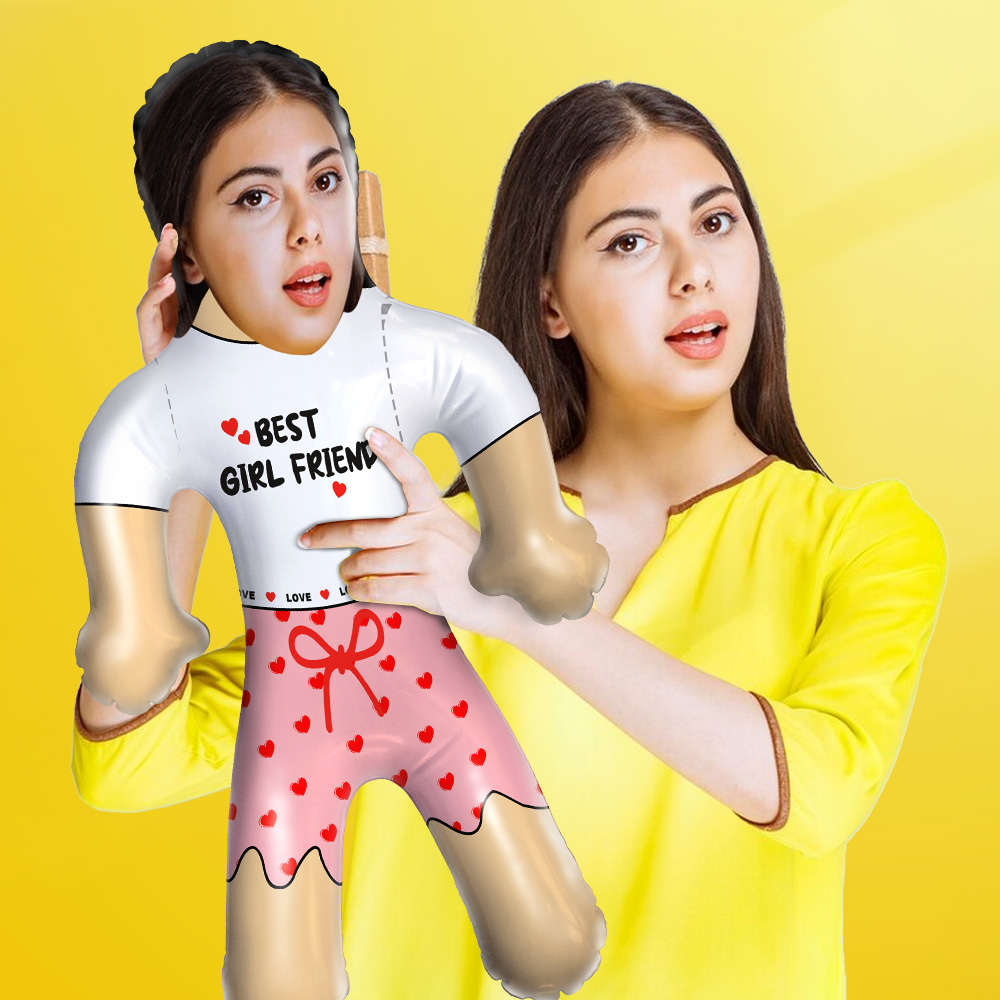 Custom Blow Up Doll Personalized Your Face & Text Air Minime Doll For Couple -