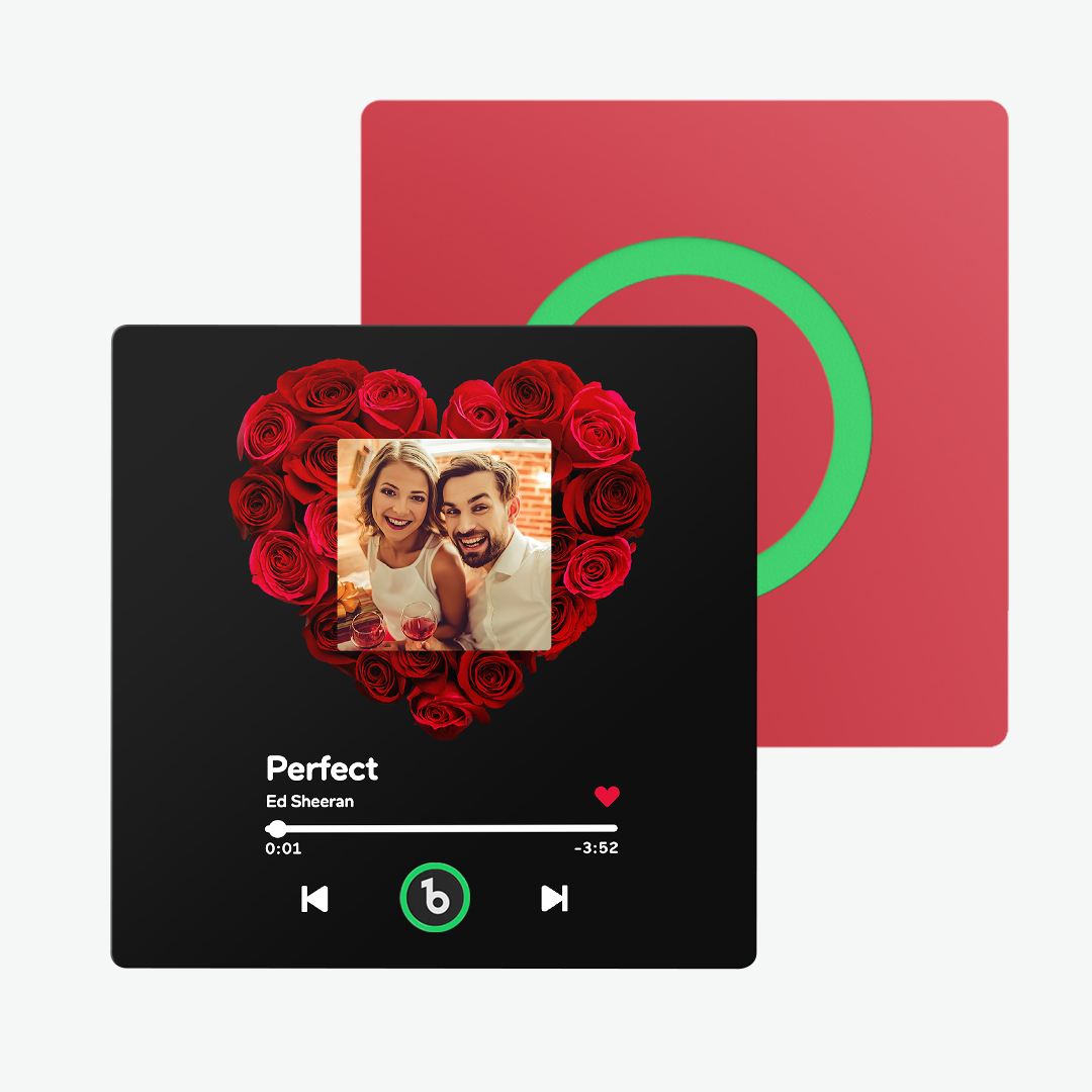 Custom Music Fridge Magnet with Rose and Photo Colorful Album Fridge Magnet Gifts for Her -