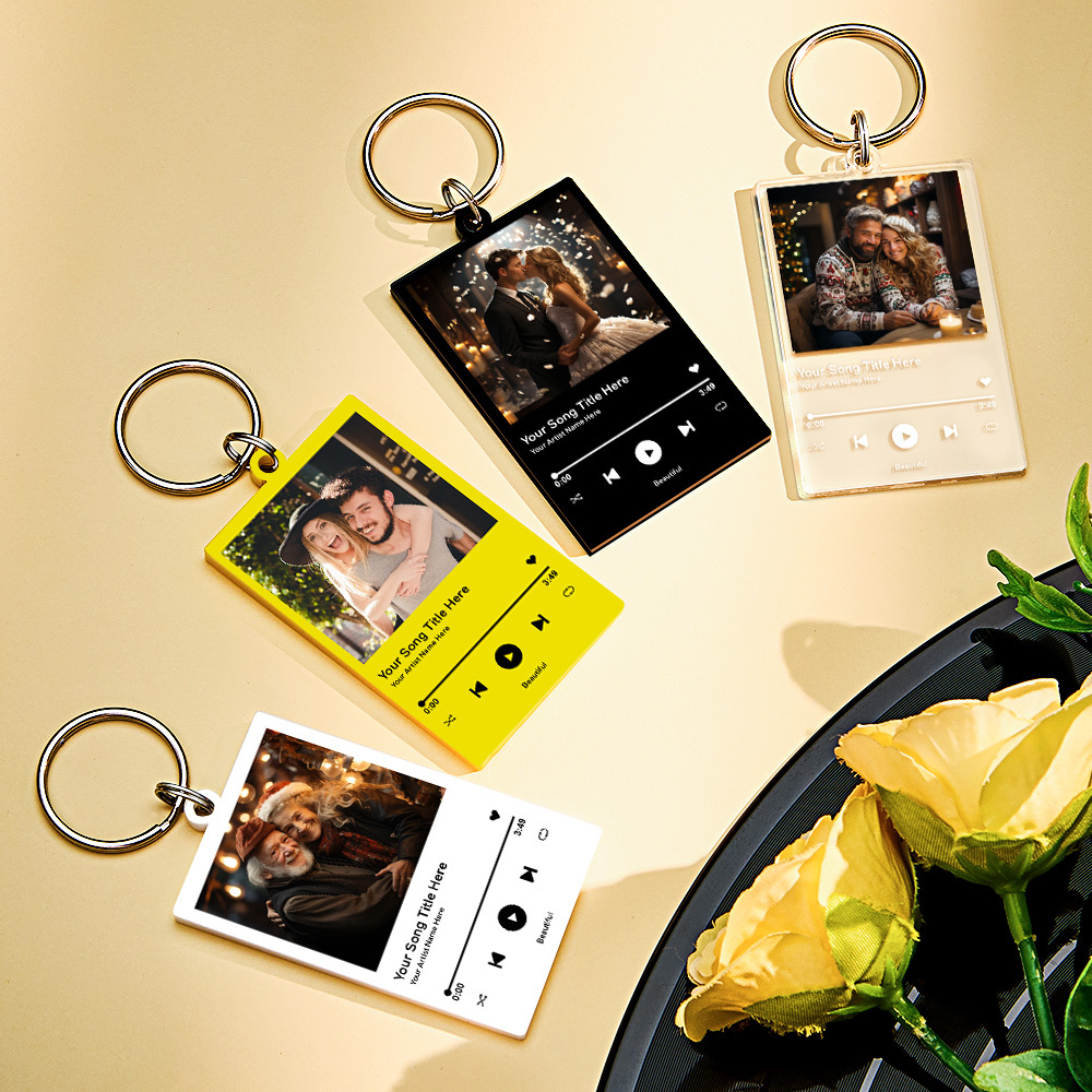 Custom Acrylic Keychain Photo and Text Acrylic Keychain Creative Gifts Christmas Gift Keychain