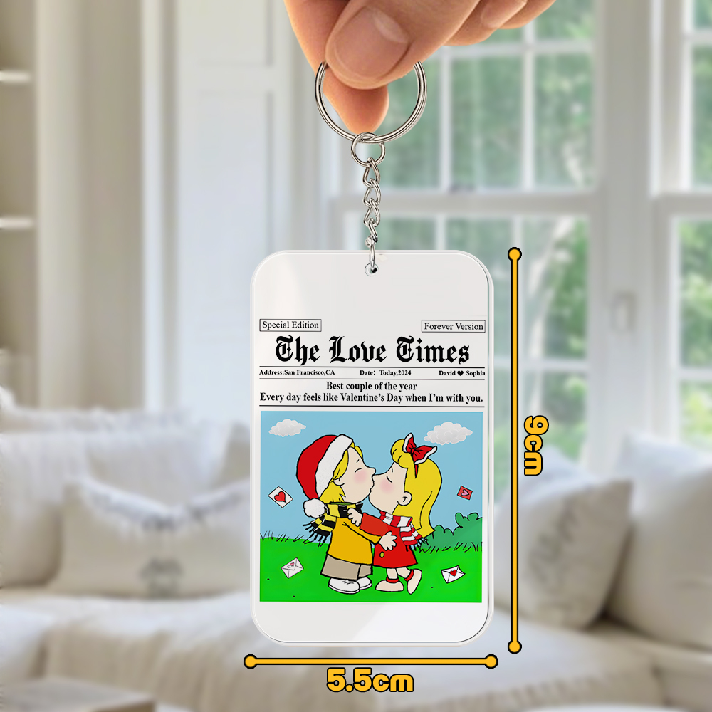 Custom Cartoon Keychain Personalized Gifts For Couple Keychain The Love Times