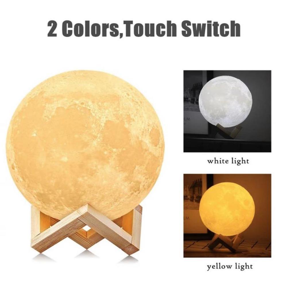 3D Printing Moon Lamp Rechargeable Touch/Tap - 