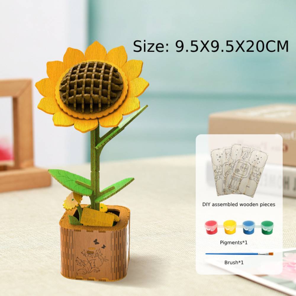 DIY Wooden Flower Puzzle 3D Puzzle Mother's Day Gifts for Mum - 
