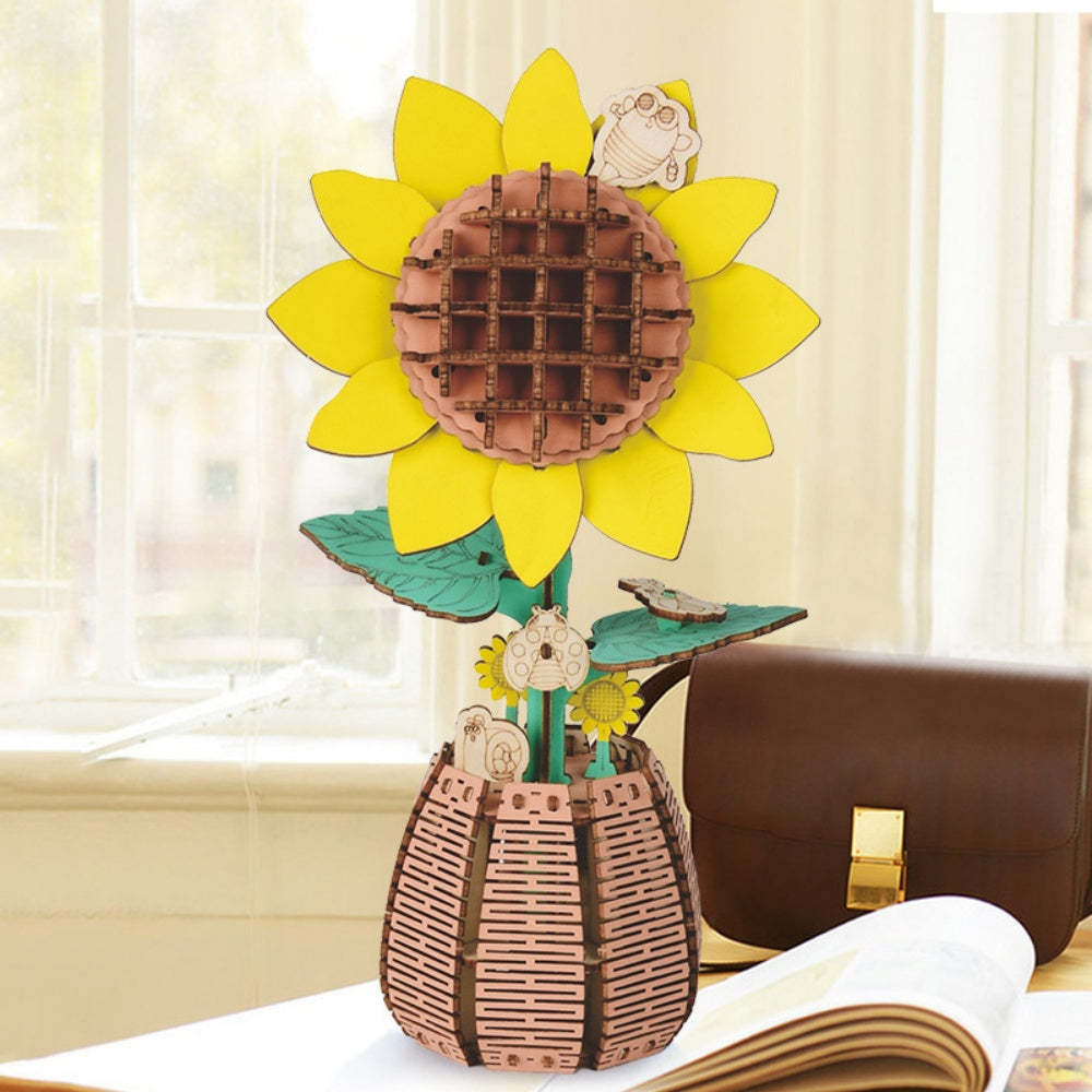 DIY Wooden Flower Puzzle 3D Puzzle Mother's Day Gift for Mum -
