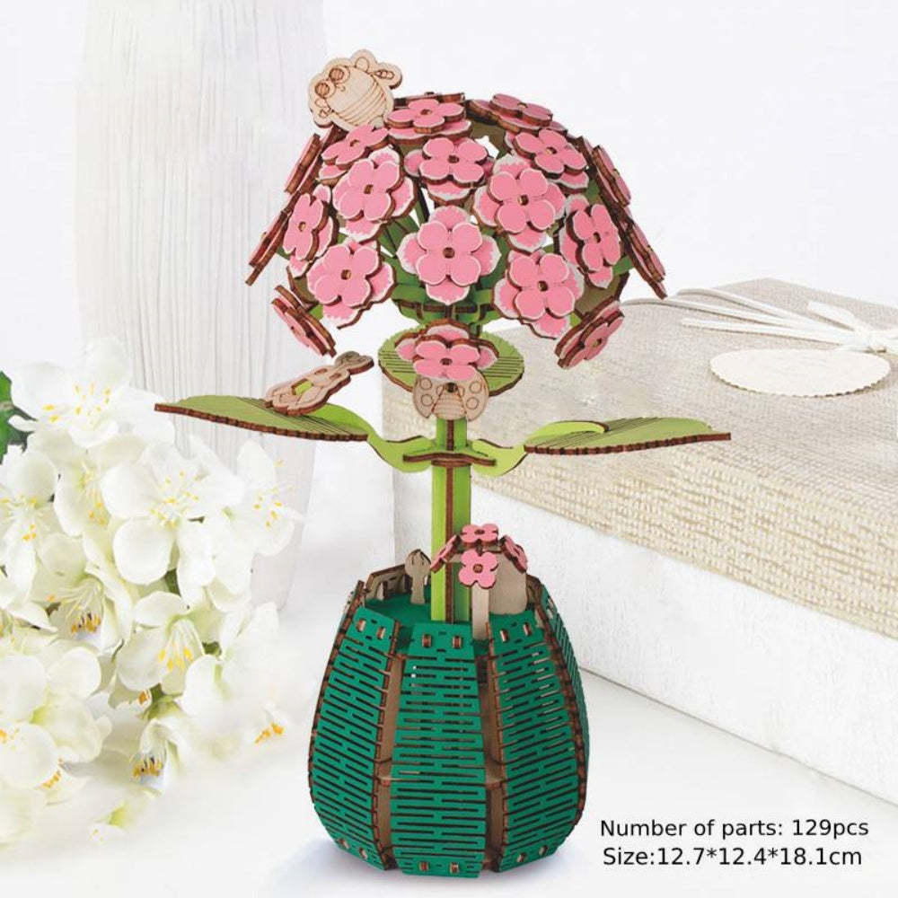 DIY Wooden Flower Puzzle 3D Puzzle Mother's Day Gift for Mum -