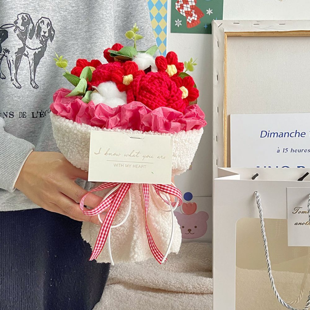 Crochet Flowers Bouquet Handmade Knitted Flowers Bouquet Gift for Her - SantaSocks