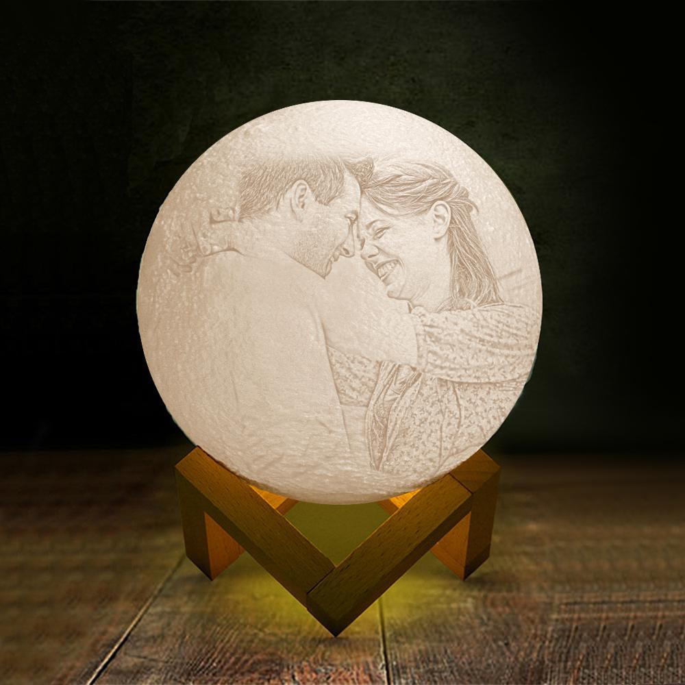 Custom Engraved 3D Printing Photo Moon Lamp - 