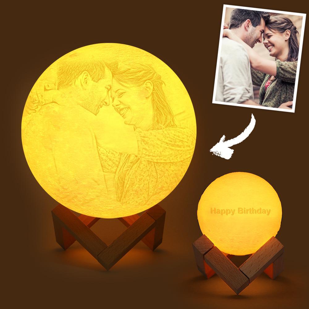 Custom Engraved 3D Printing Photo Moon Lamp - 