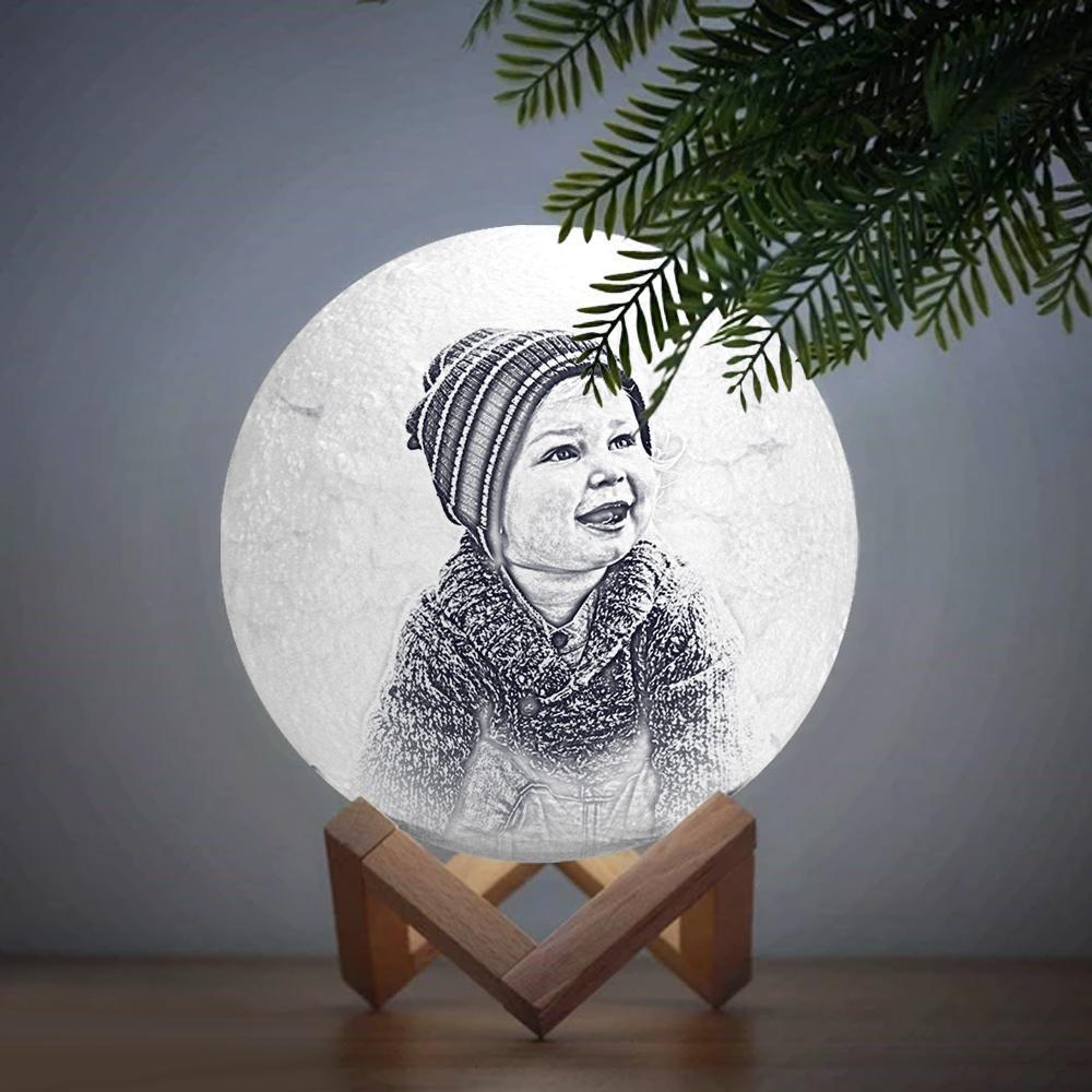 Personalised Engraved 3D Photo Moon Lamp Kid's Gift - 