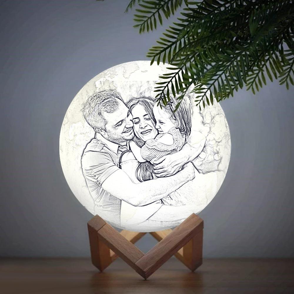 Custom Engraved 3D Printing Photo Earth Lamp 2 Light Colors - 