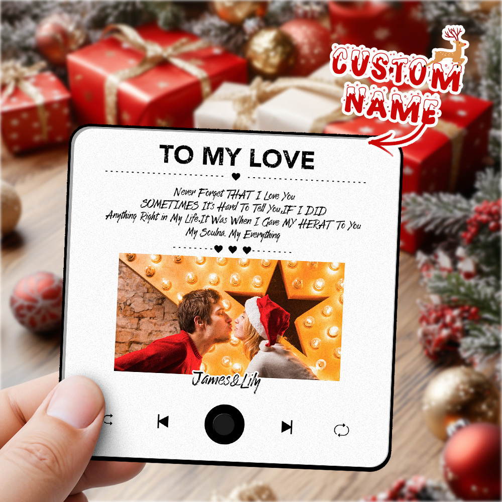 Custom Fridge Magnet with Photo & Music - Choose Your Music Christmas Gifts -