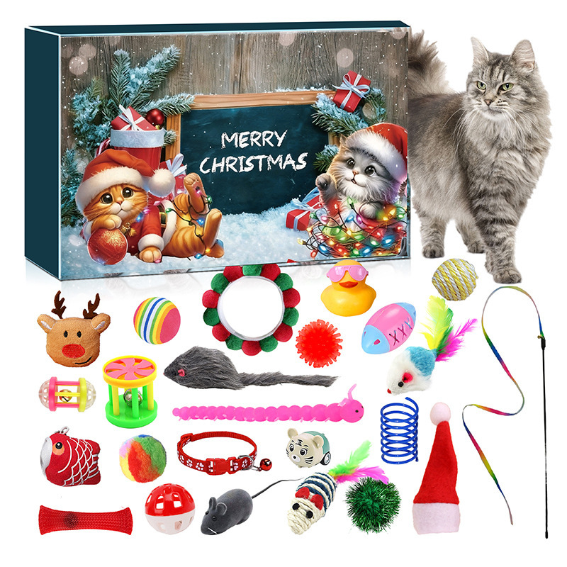 Countdown to Christmas Cat Advent Calendar - Surprise Toys & Treats - 