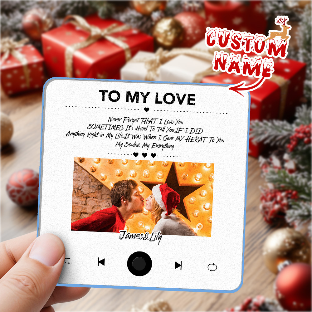 Custom Fridge Magnet with Photo & Music - Choose Your Music Christmas Gifts -