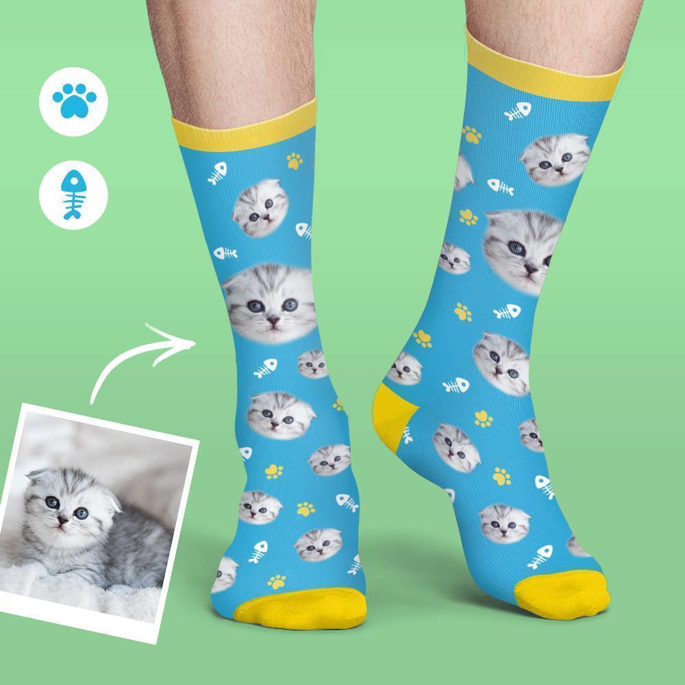 Custom Face Socks Colorful Candy Series Soft And Comfortable Cat Socks