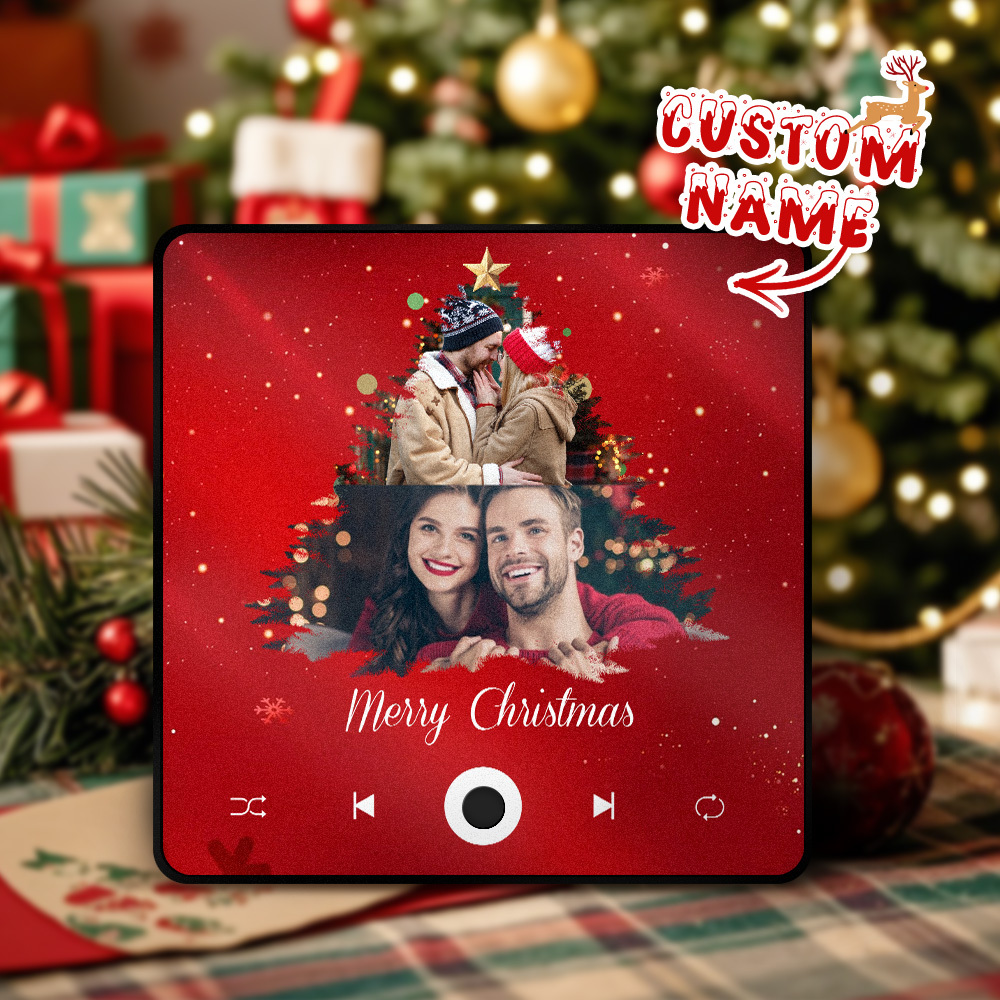 Custom Fridge Magnet with Photo & Music - Choose Your Music Christmas Gifts -