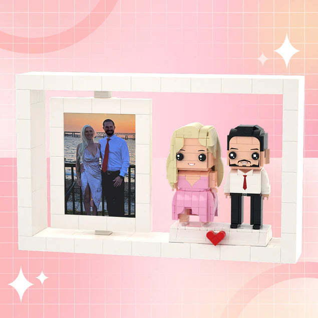 Full Body Customizable 2 People Souvenirs Custom Brick Figures Photo Frame Small Particle Block Brick Me Figures Customized Gifts - 