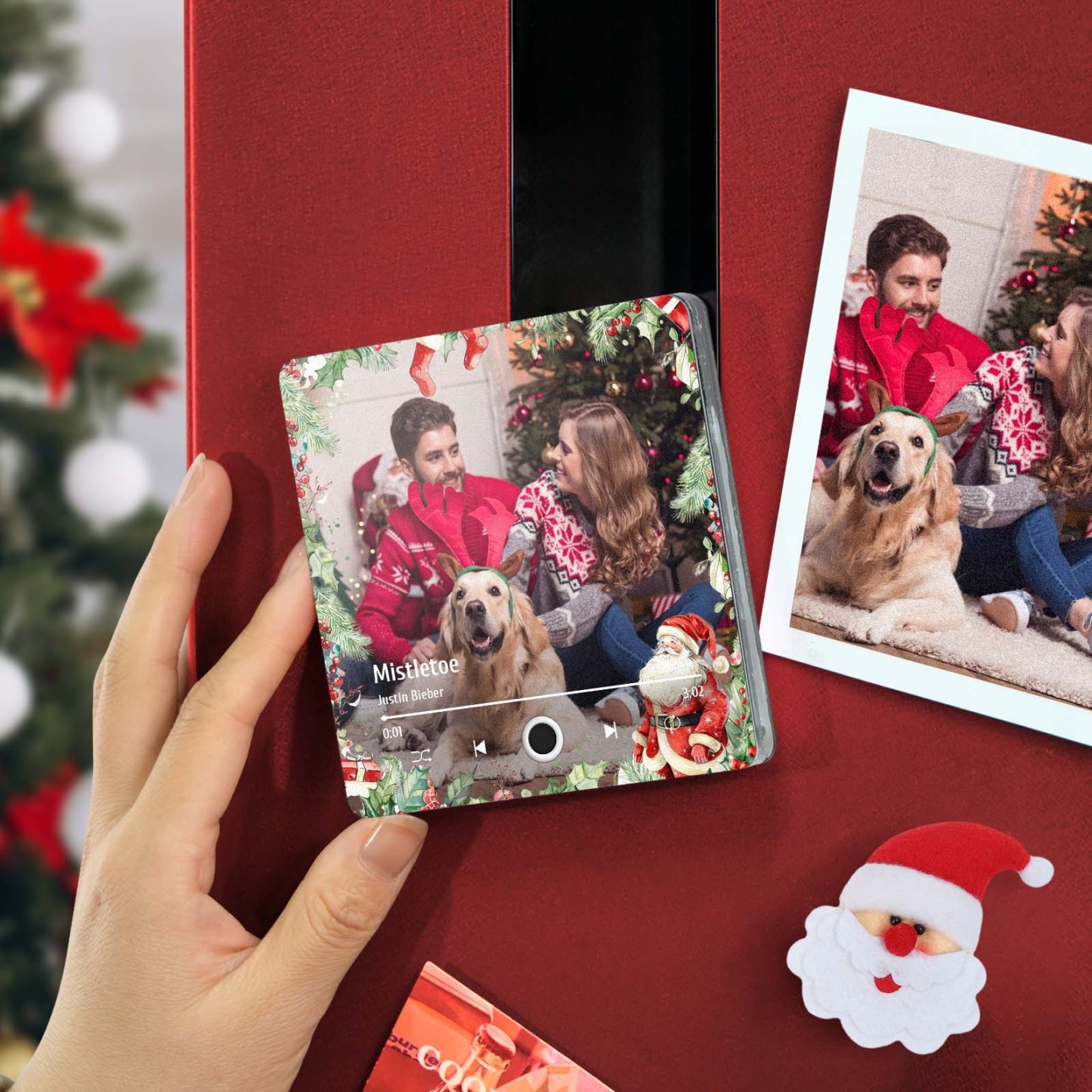 Personalized Photo Music Fridge Magnet Christmas Gifts for Lovers Personalized Music Magnets Can Play Songs Christmas Gift -