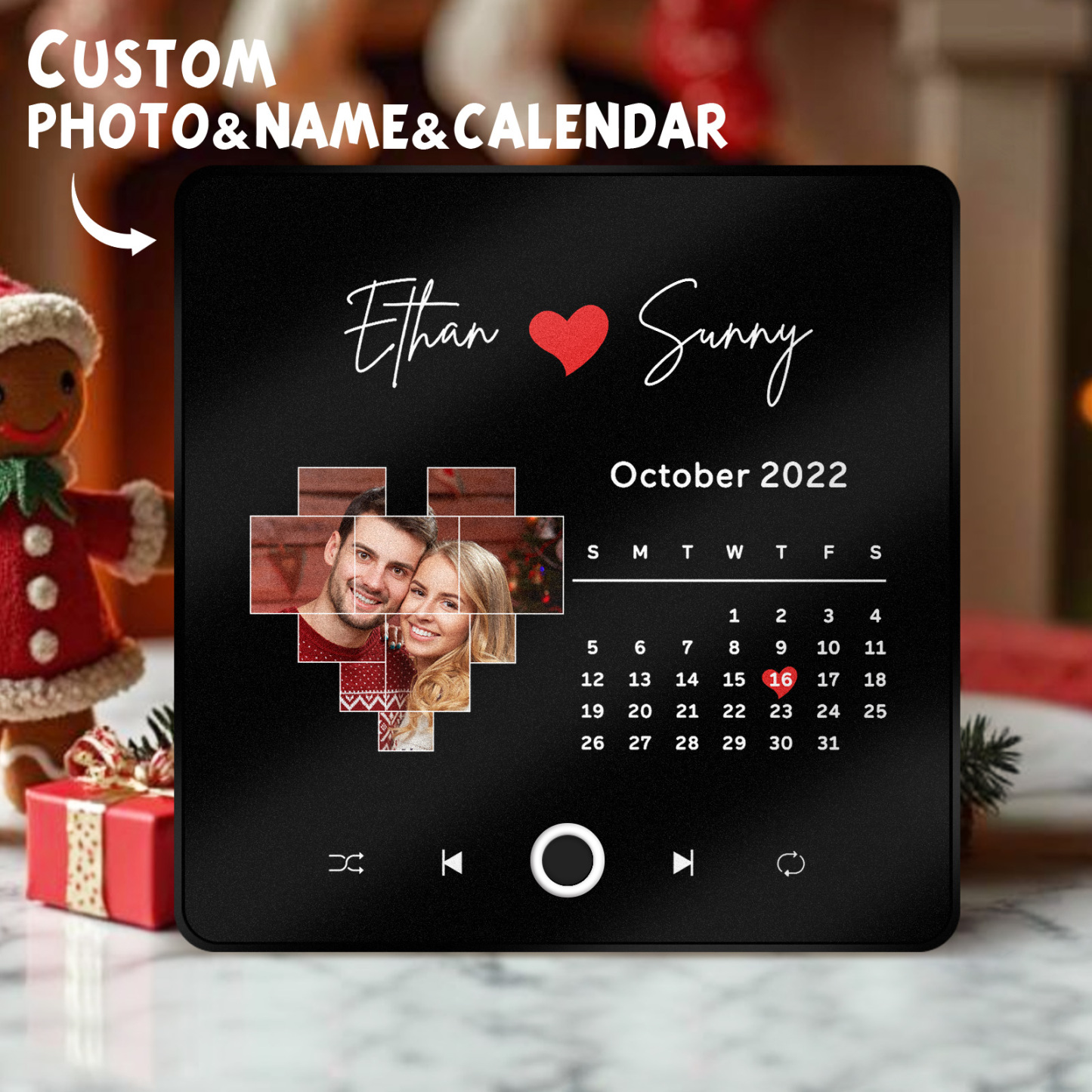 Personalized Photo Music Fridge Magnet Christmas Gifts for Lovers Personalized Music Magnets Can Play Songs Christmas Gift -