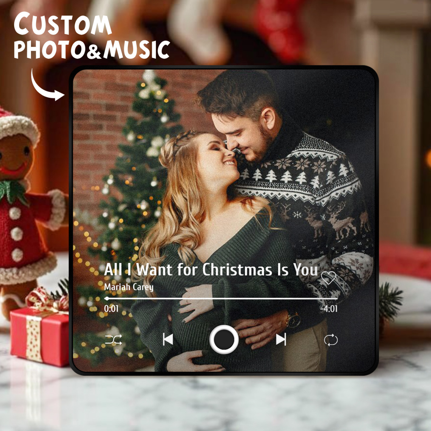Personalized Photo Music Fridge Magnet Christmas Gifts for Lovers Personalized Music Magnets Can Play Songs Christmas Gift -