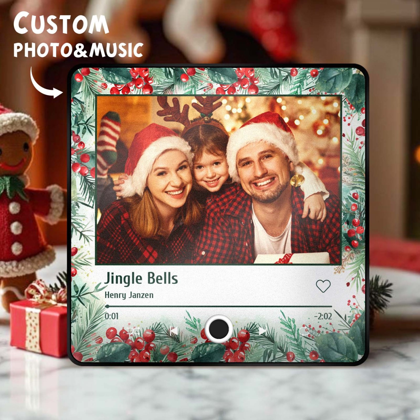 Personalized Photo Music Fridge Magnet Christmas Gifts for Lovers Personalized Music Magnets Can Play Songs Christmas Gift -