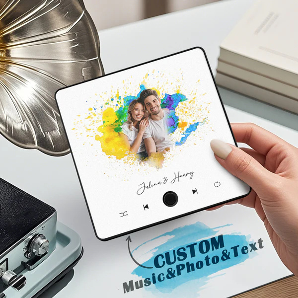 Personalized Photo Music Fridge Magnet Christmas Gifts for Lovers Personalized Music Magnets Can Play Songs Christmas Gift -