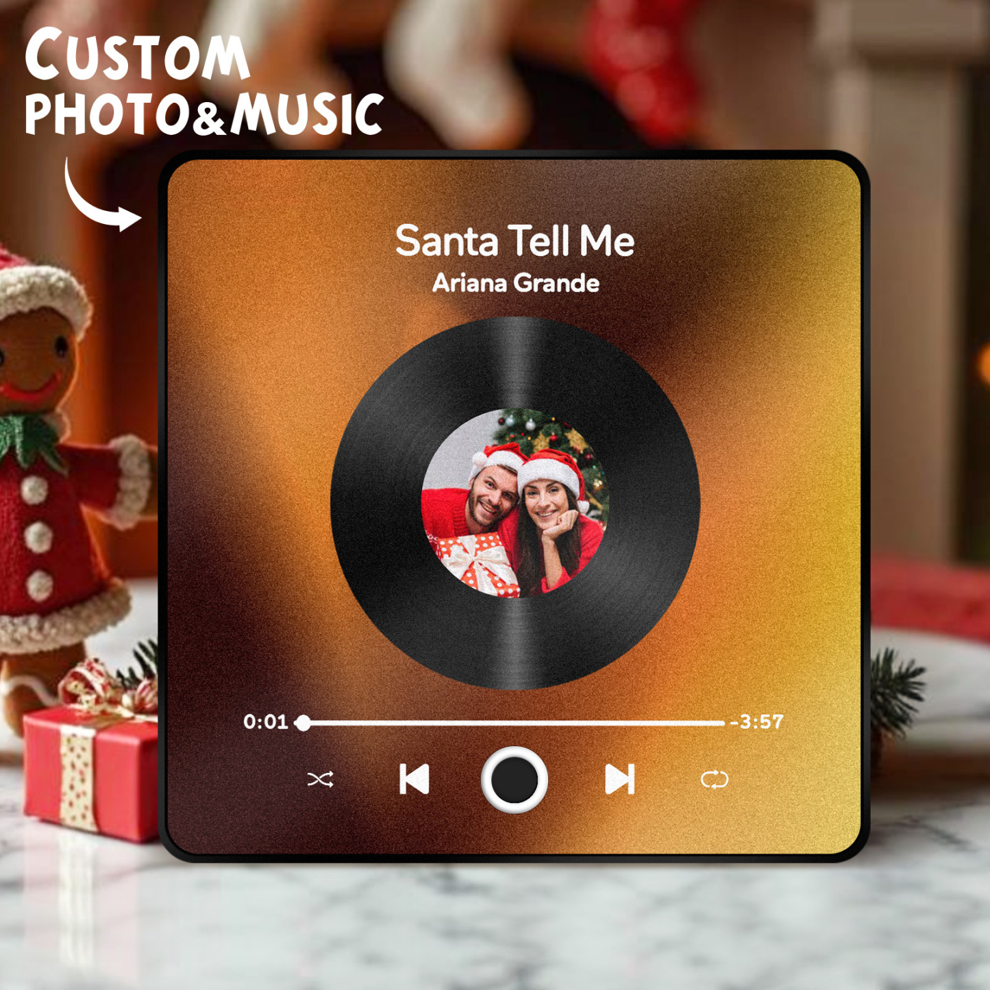Personalized Photo Music Fridge Magnet Christmas Gifts for Lovers Personalized Music Magnets Can Play Songs Christmas Gift -