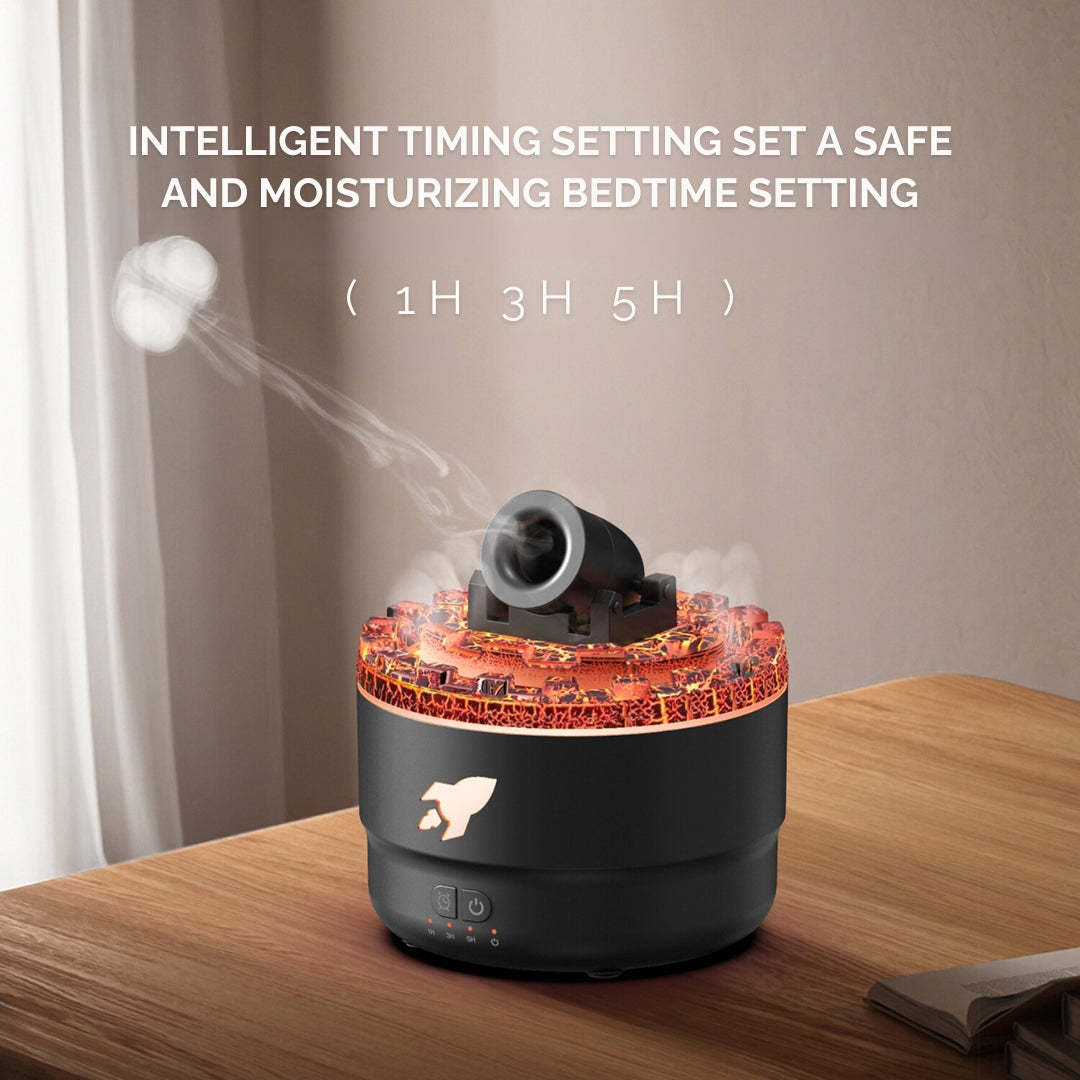Volcano Fort Aromatherapy Diffuser, Smoke Ring Humidifier, Home Creative Smart Light and Shadow Essential Oil Diffuser - 
