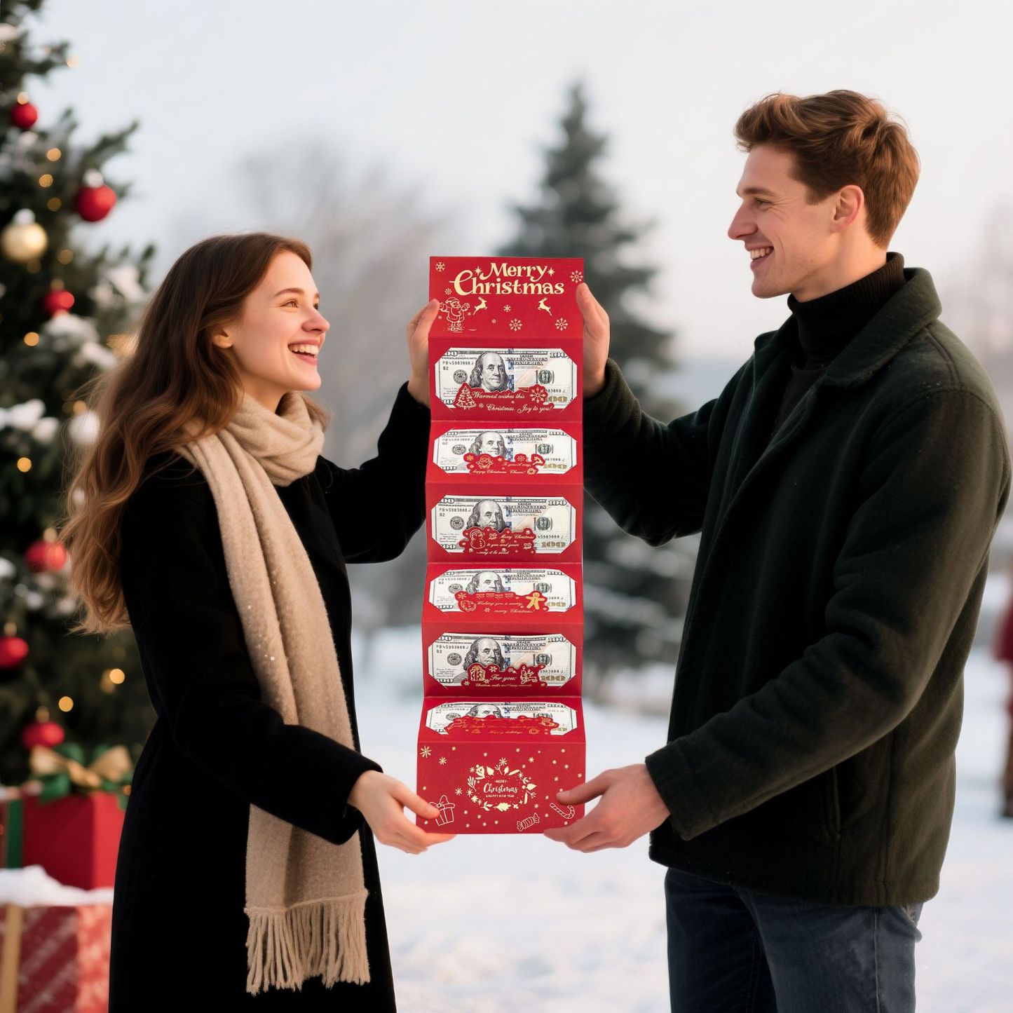 Christmas Money Holders with Envelopes Surprise Cash Gift Cards for Kids, Teens, Mom & DadCreative Christmas Cash Gift - 