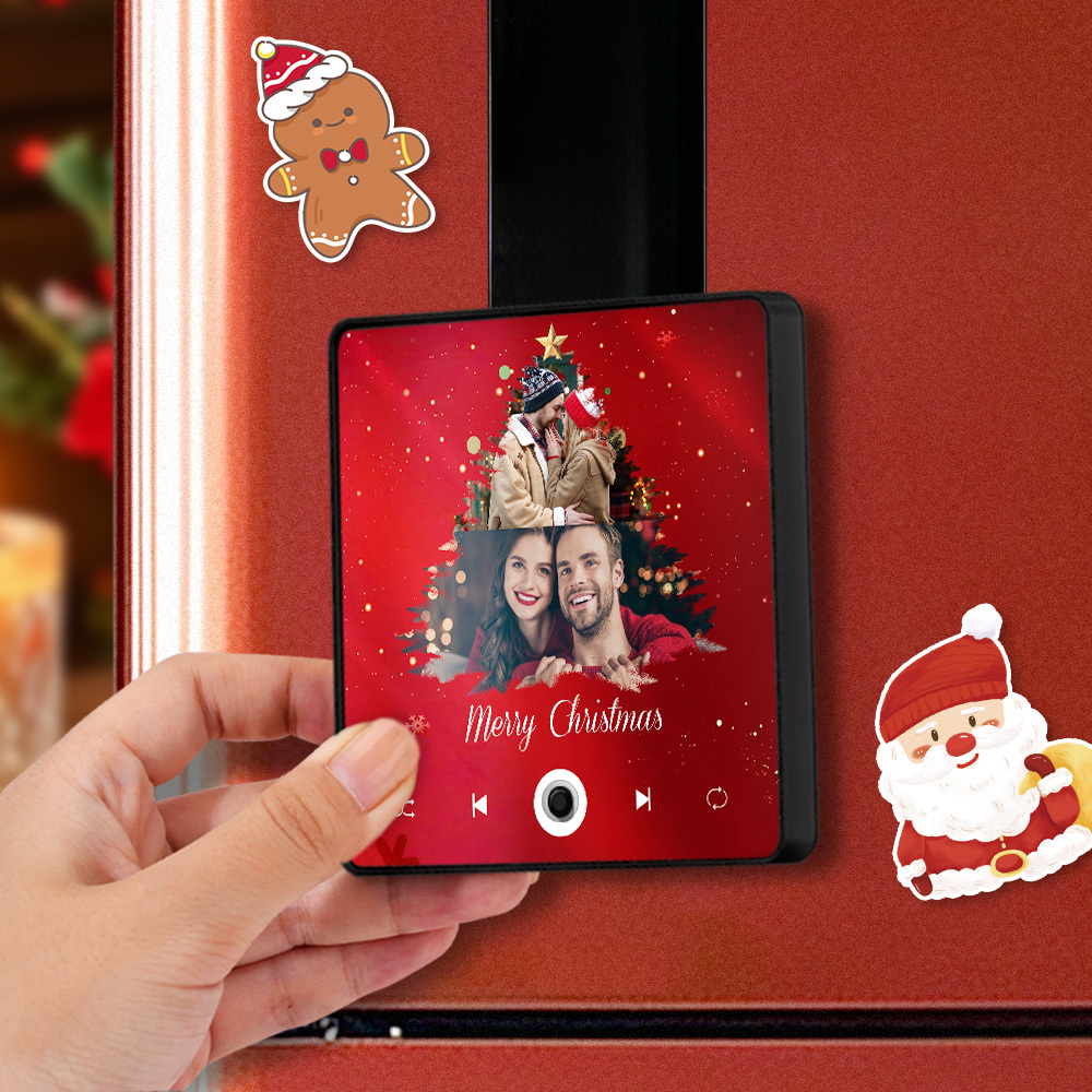 Custom Fridge Magnet with Photo & Music - Choose Your Music Christmas Gifts -