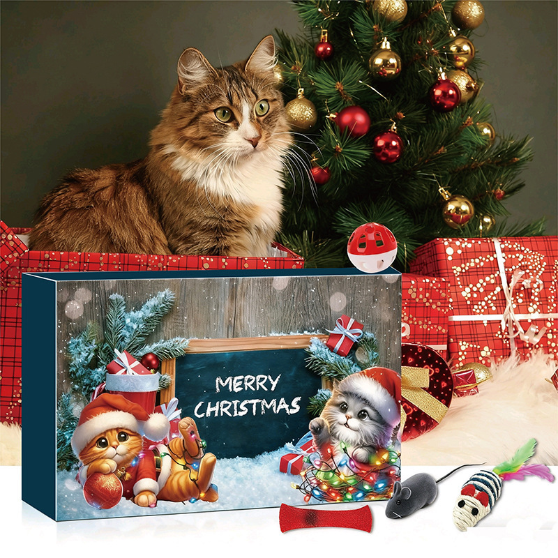 Countdown to Christmas Cat Advent Calendar - Surprise Toys & Treats - 