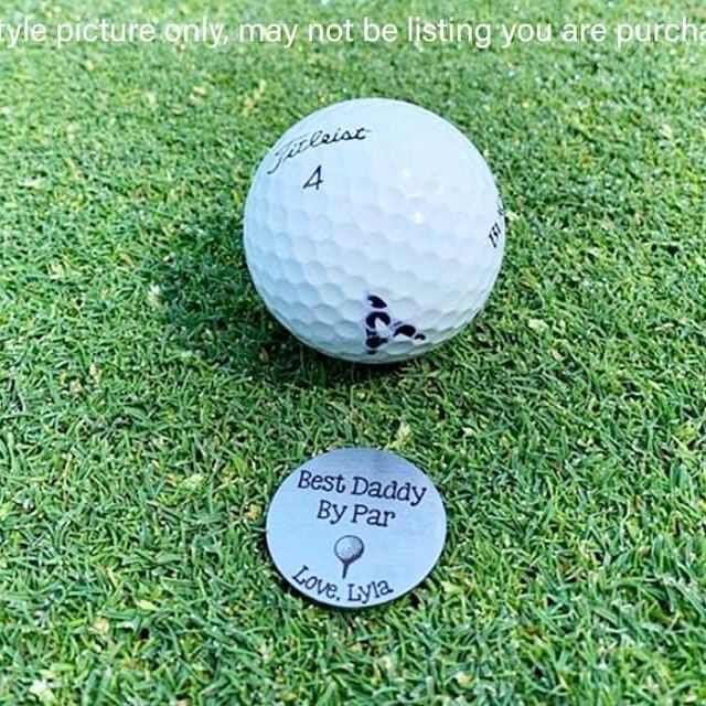 Personalized Golf Ball Marker Golf Gifts for Men, Custom Engraved Dad Birthday Gift from Daughter - 