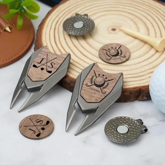 Personalized Groomsmen Golf Sets, Custom Divot Tool, Golfers Gifts, Engraved Golf Ball Marker Set, Golf Turf Tools, Groomsman Proposal Gifts - 