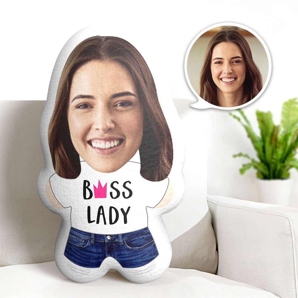 Custom Face Pillow Personalized Boss Lady Photo Pillow Gift for Mom