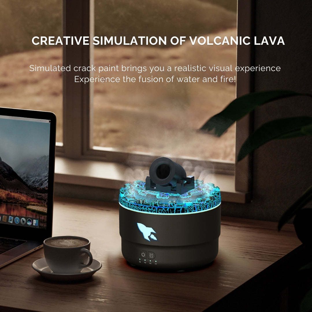 Volcano Fort Aromatherapy Diffuser, Smoke Ring Humidifier, Home Creative Smart Light and Shadow Essential Oil Diffuser - 