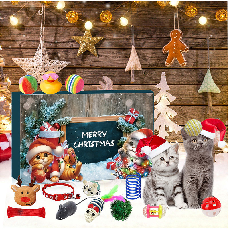 Countdown to Christmas Cat Advent Calendar - Surprise Toys & Treats - 