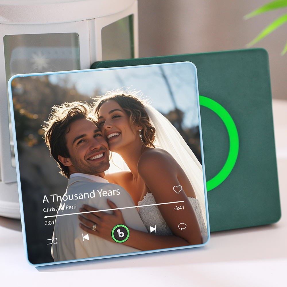 Custom Music Fridge Magnet Personalized Colorful Frame Album Fridge Magnet Can Play Songs Wedding Gift for Couple