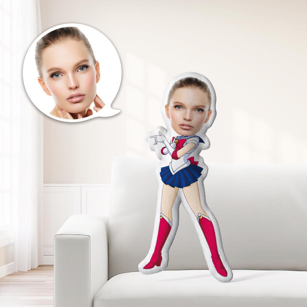 パーソナライズされた写真 My Face On Pillows カスタム ミニ 人形 ギャグ ギフト おもちゃ 美少女戦士セーラームーン コスチューム -