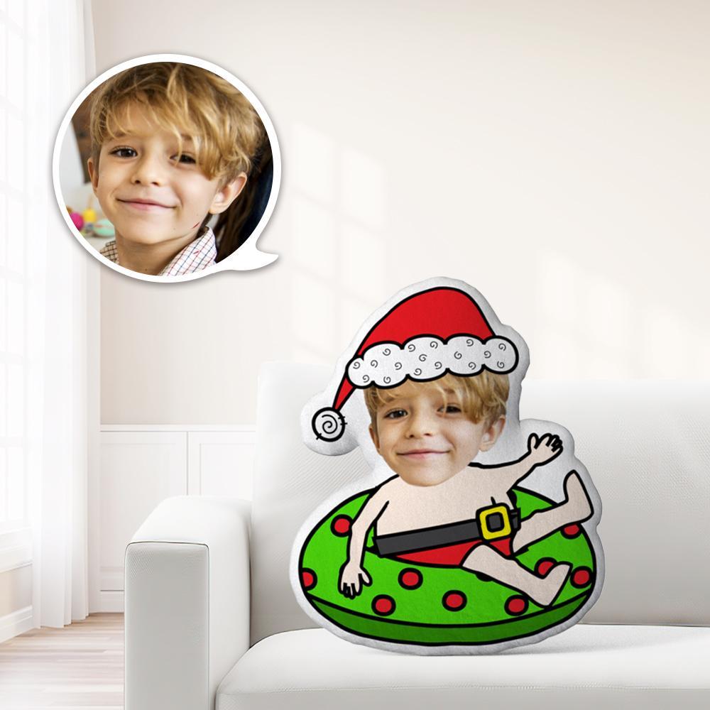 ユニークな個人化された顔写真 ミニ スローピロー カスタムクリスマス ミニ スローピロー -