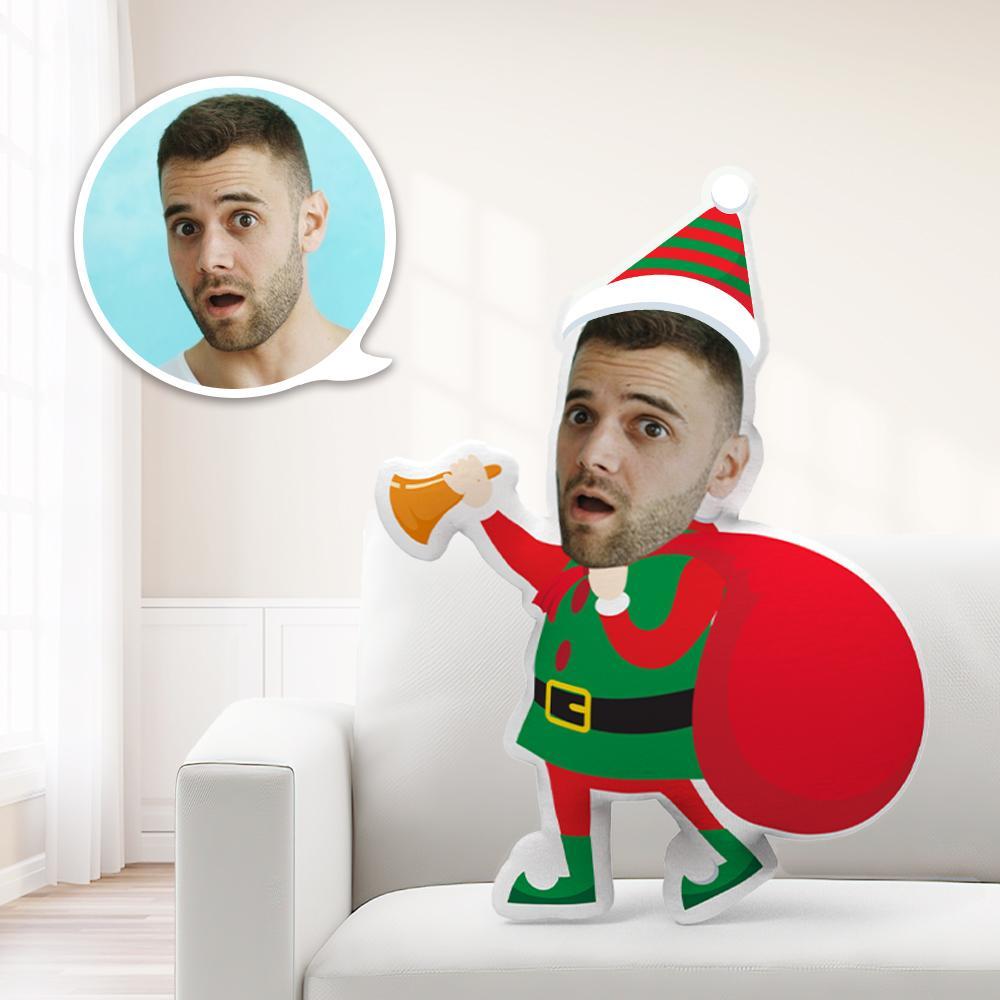 パーソナライズされた ミニ クリスマスエルフ 赤いギフトバッグを運ぶ枕 ユニークなカスタム ミニ スロー人形 お子様に最も意味のあるギフトを贈りましょう。 -