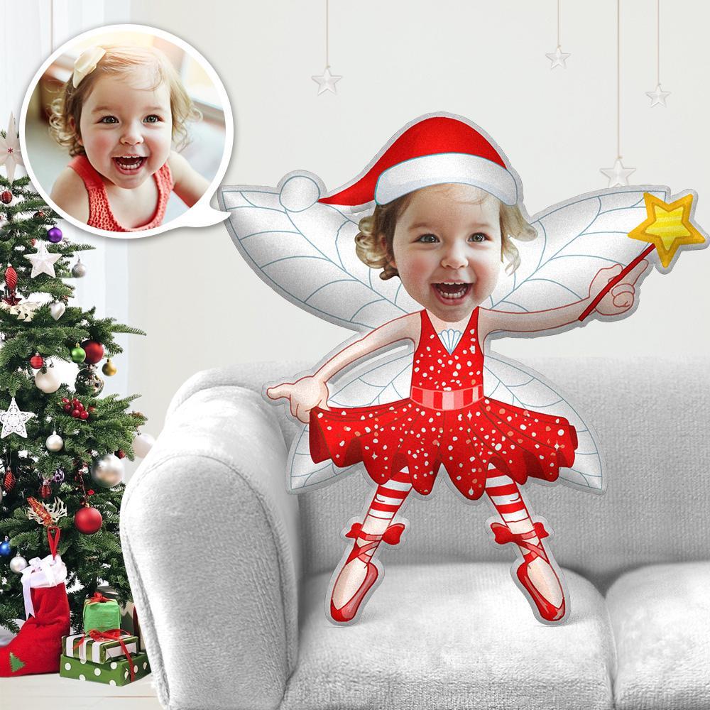 マイフェイスピロー カスタムピロー 顔抱き枕 パーソナライズされた写真枕 ギフト クリスマスエルフ クリスマスエンジェルコスチューム スローピロー ミニミーコスチュームピロー -