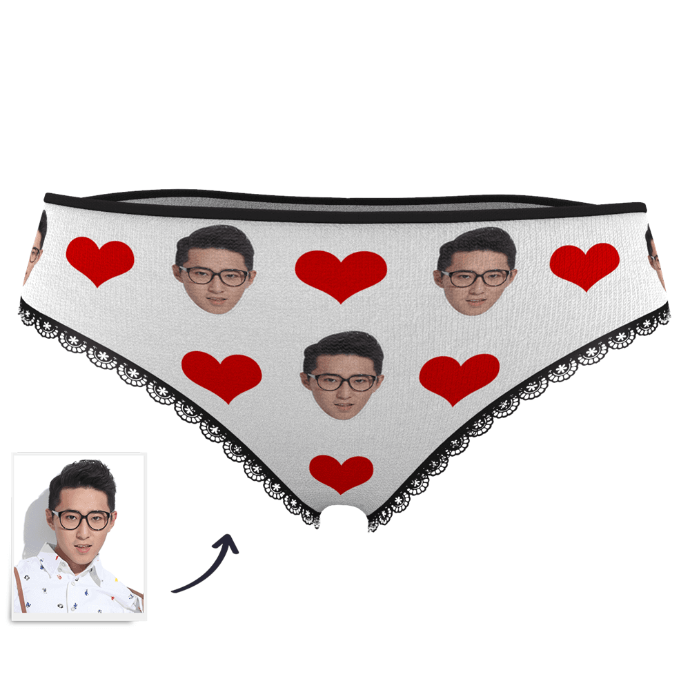 カップル女性のカスタムフェイスハートパンティー