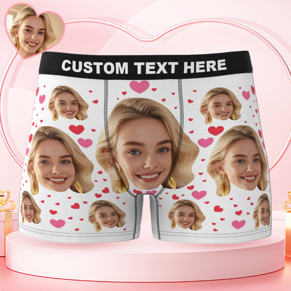 カスタムフェイスメンズアンダーウェア パーソナライズ写真 メンズボクサーブリーフ バレンタインギフト - FaceBoxer