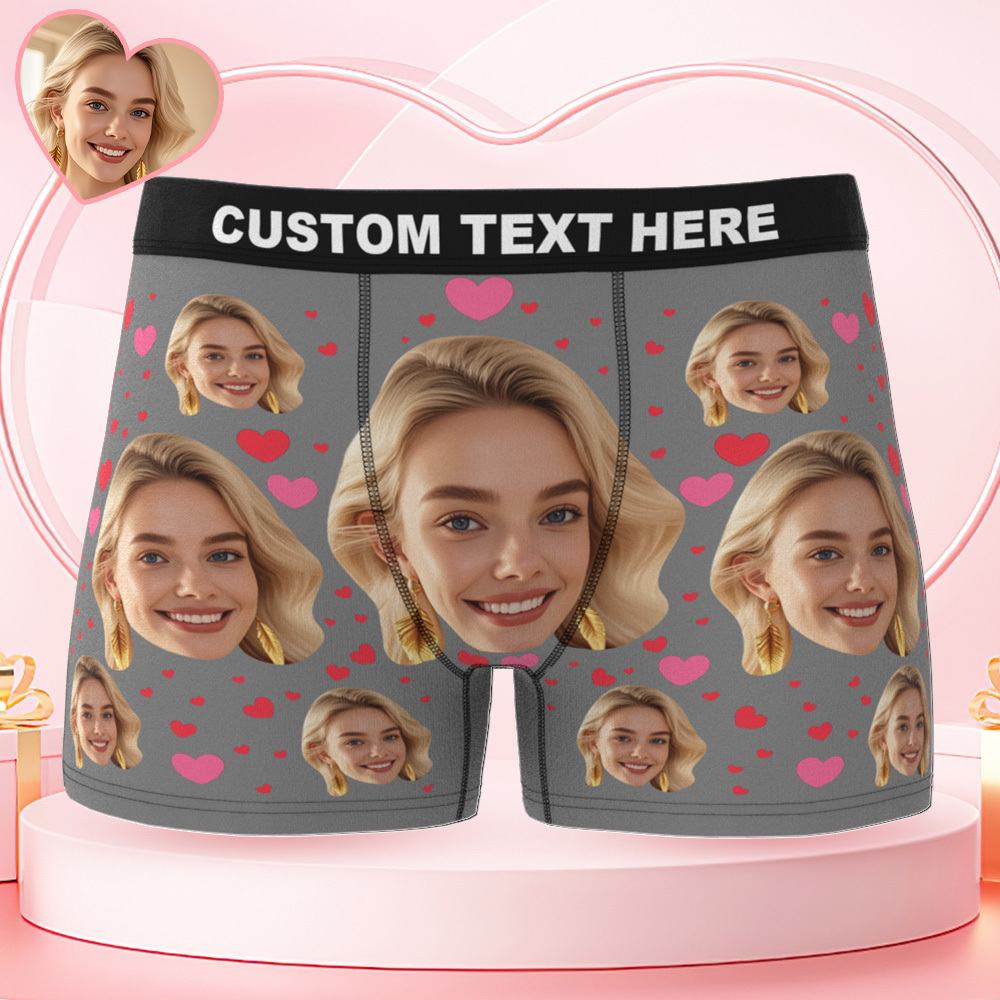 カスタムフェイスメンズアンダーウェア パーソナライズ写真 メンズボクサーブリーフ バレンタインギフト - FaceBoxer