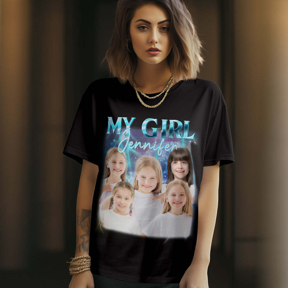 カスタム写真とテキストのヴィンテージ T シャツ 彼と彼女のためのパーソナライズされたヴィンテージ T シャツ -